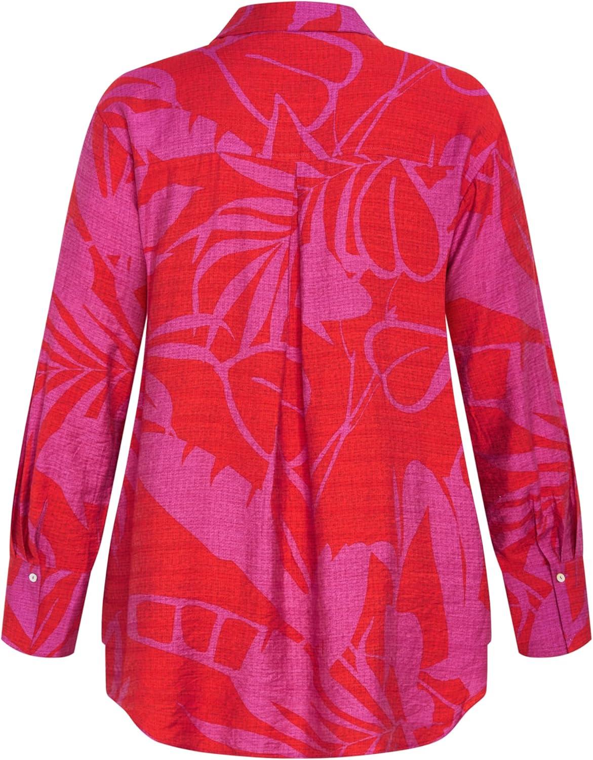 image:imageCity Chic Womens Plus Size Shirt Bella PrintPink Tropicana