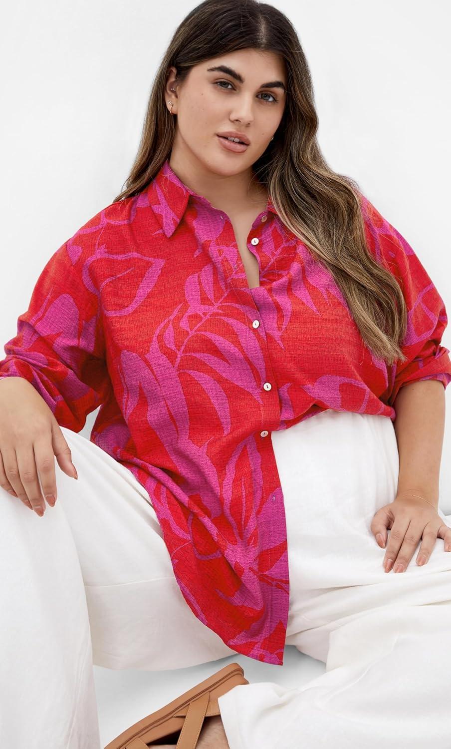 image:imageCity Chic Womens Plus Size Shirt Bella PrintPink Tropicana