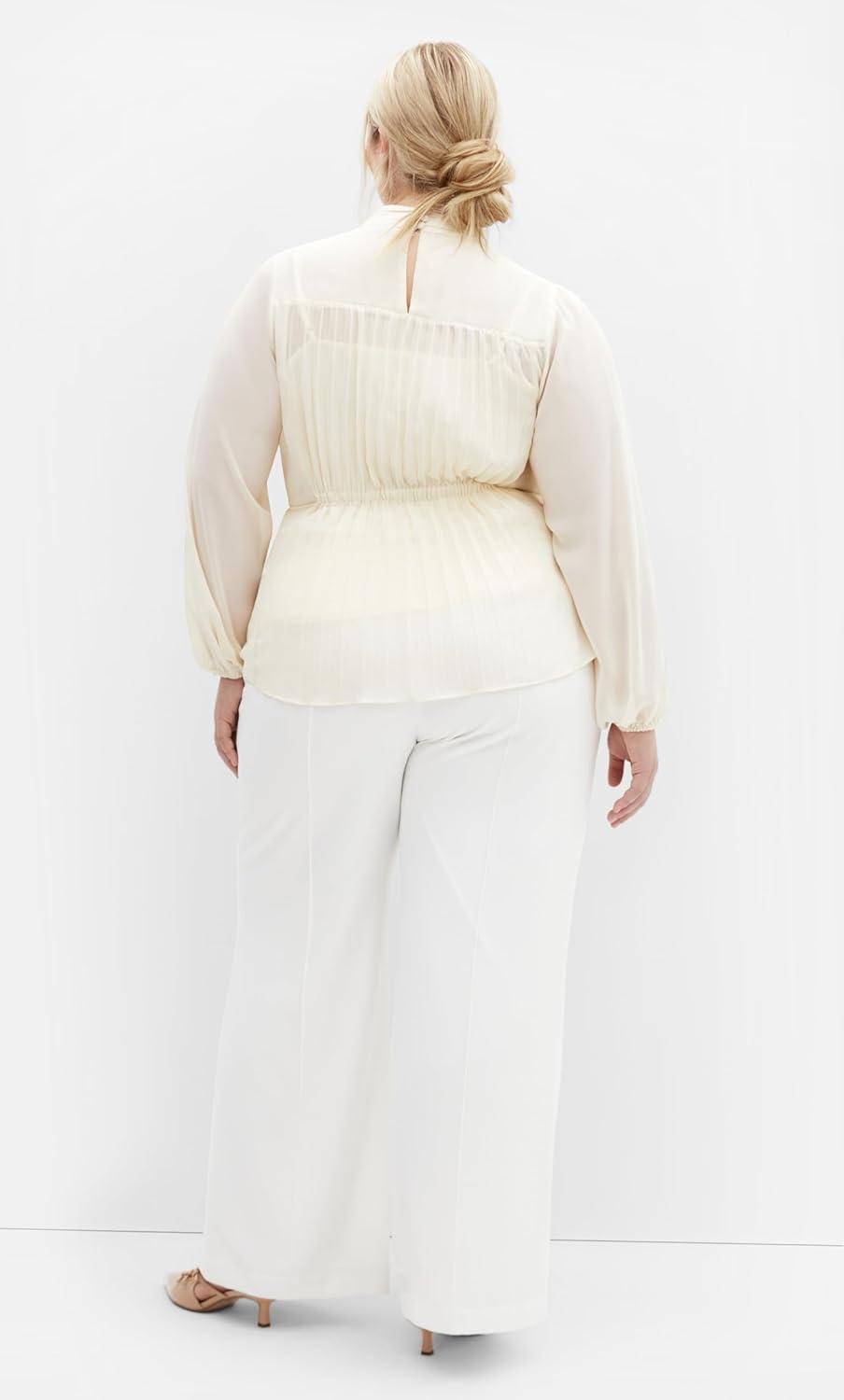 image:imageCity Chic Womens Plus Size Shirt Cross LaneCream