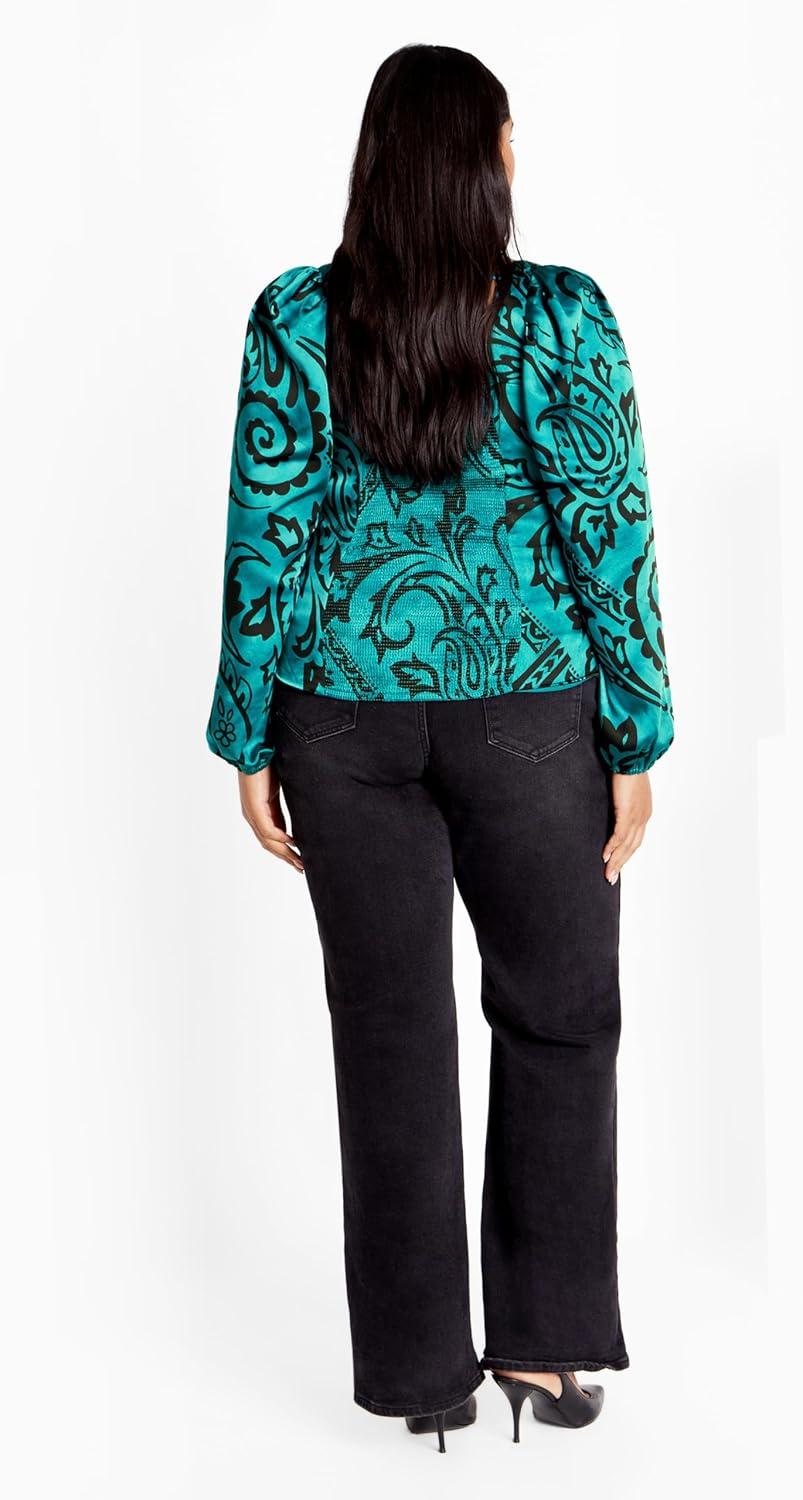 image:imageCity Chic Womens Plus Size Sienna Print Top
