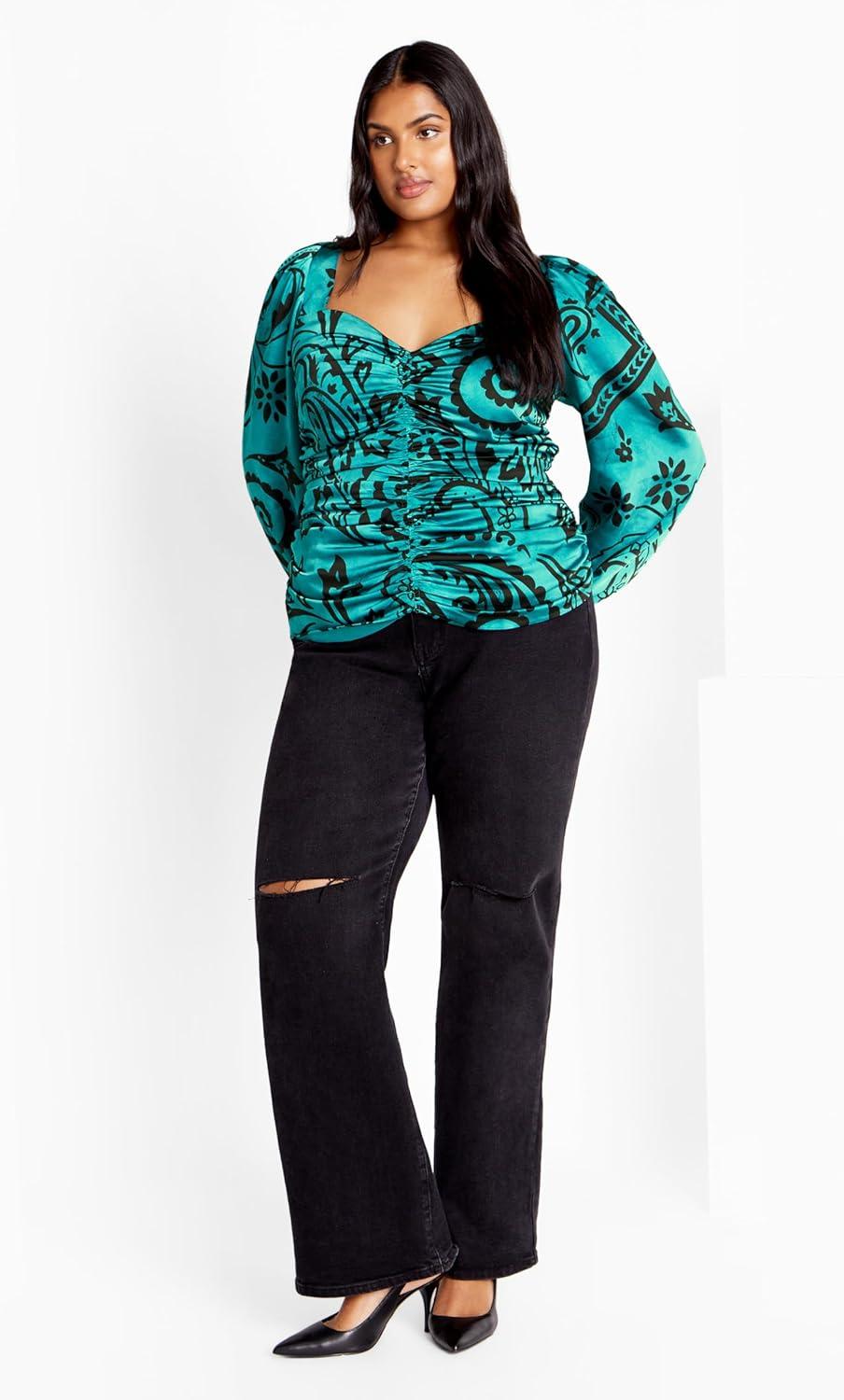 image:imageCity Chic Womens Plus Size Sienna Print Top