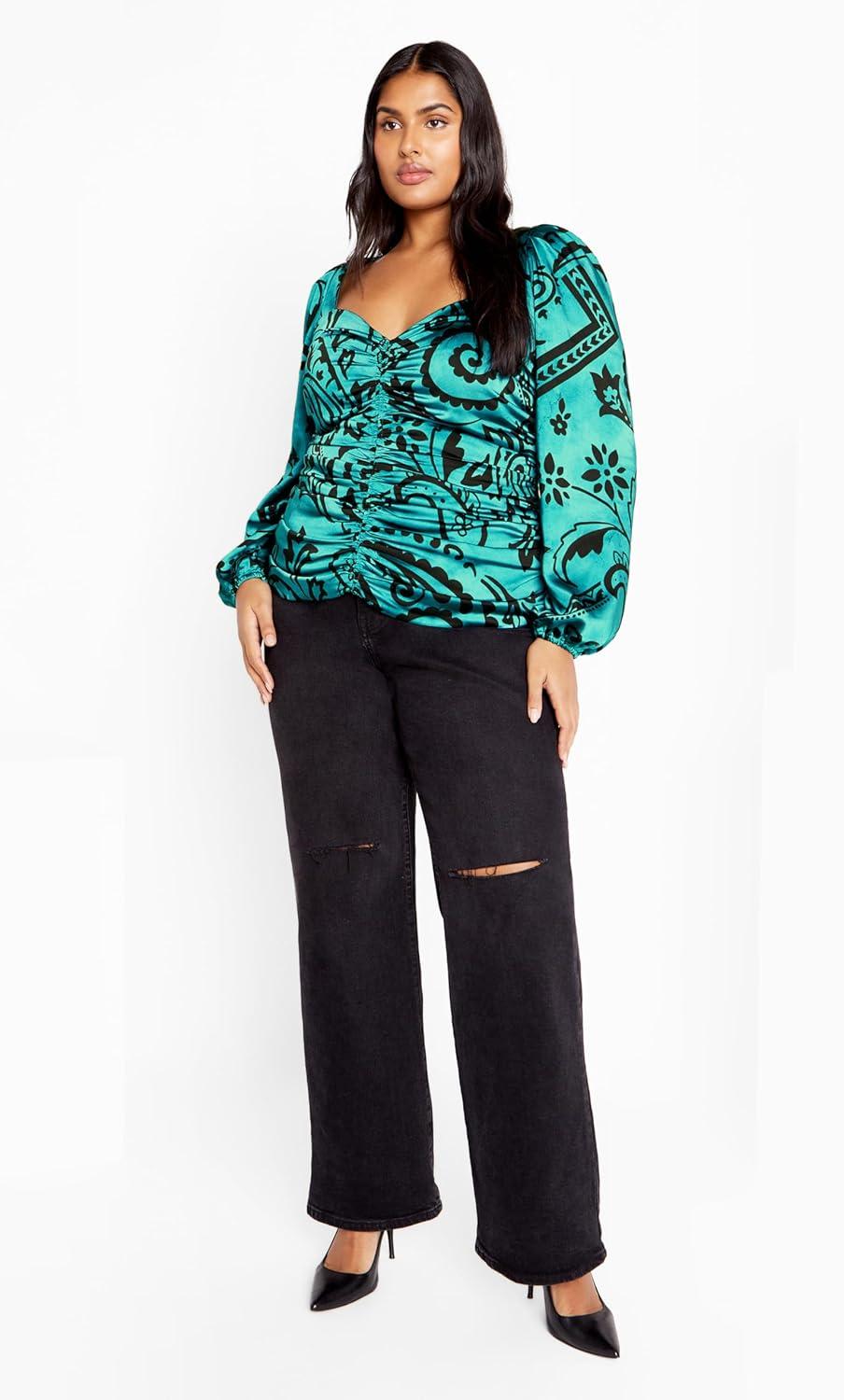image:imageCity Chic Womens Plus Size Sienna Print Top