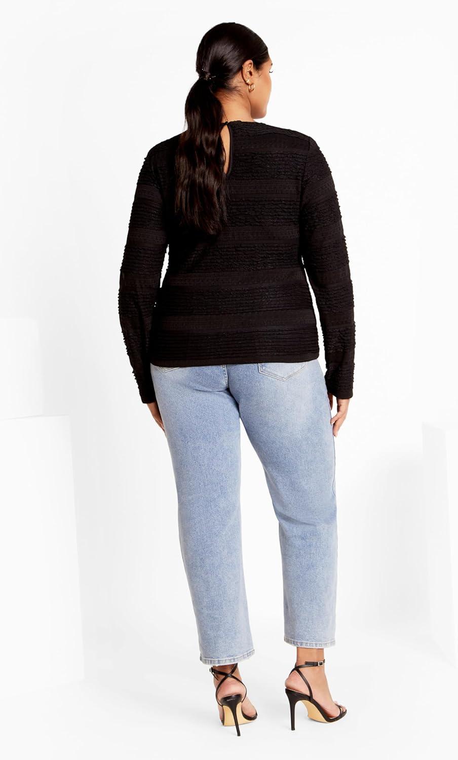 image:imageCity Chic Womens Plus Size Top Amira FrillBlack