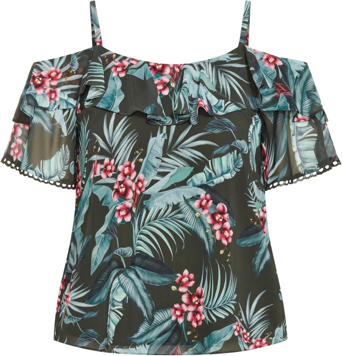 image:imageCity Chic Womens Plus Size Top Phoebe PrintJungle Maya Orchid