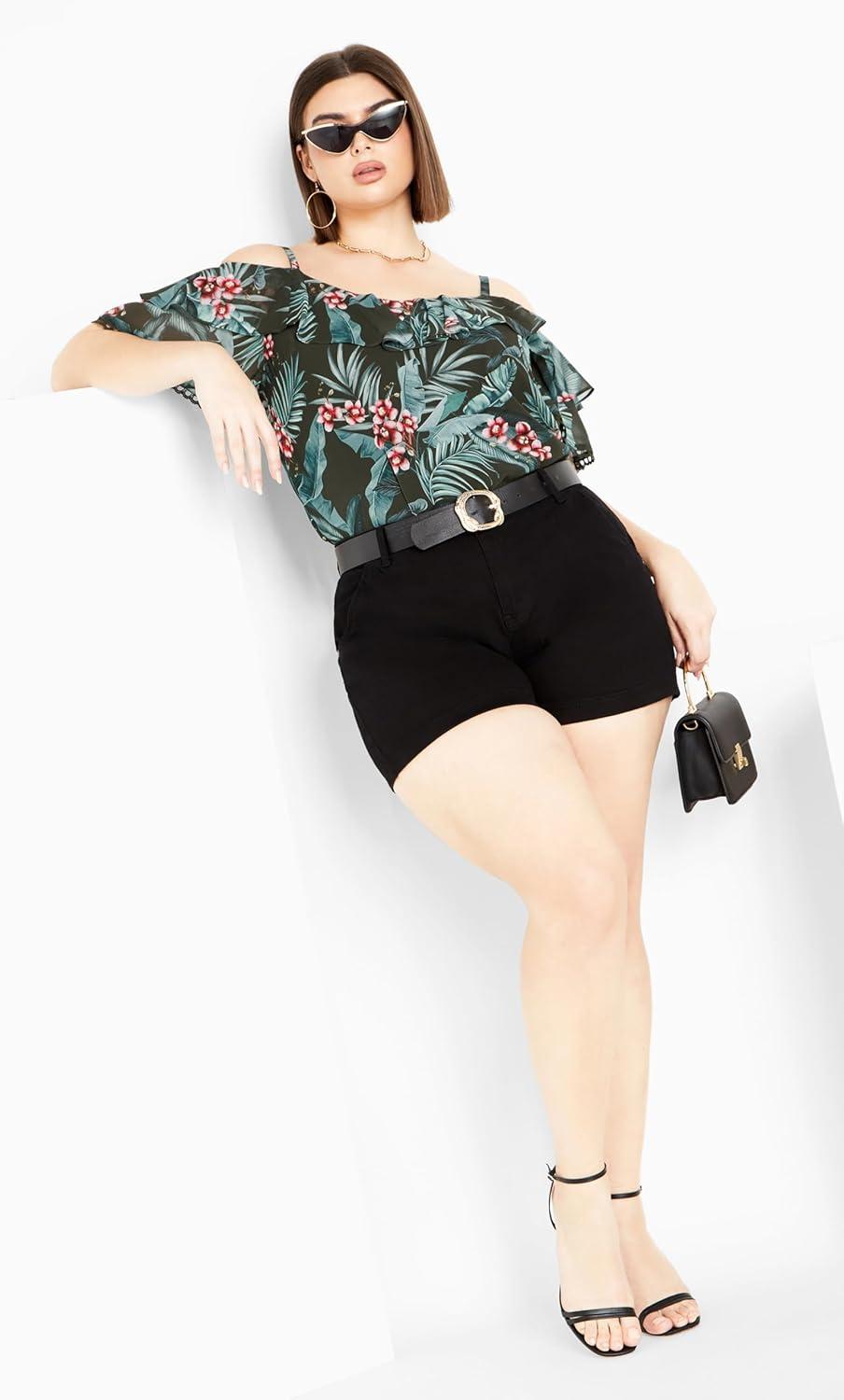 image:imageCity Chic Womens Plus Size Top Phoebe PrintJungle Maya Orchid