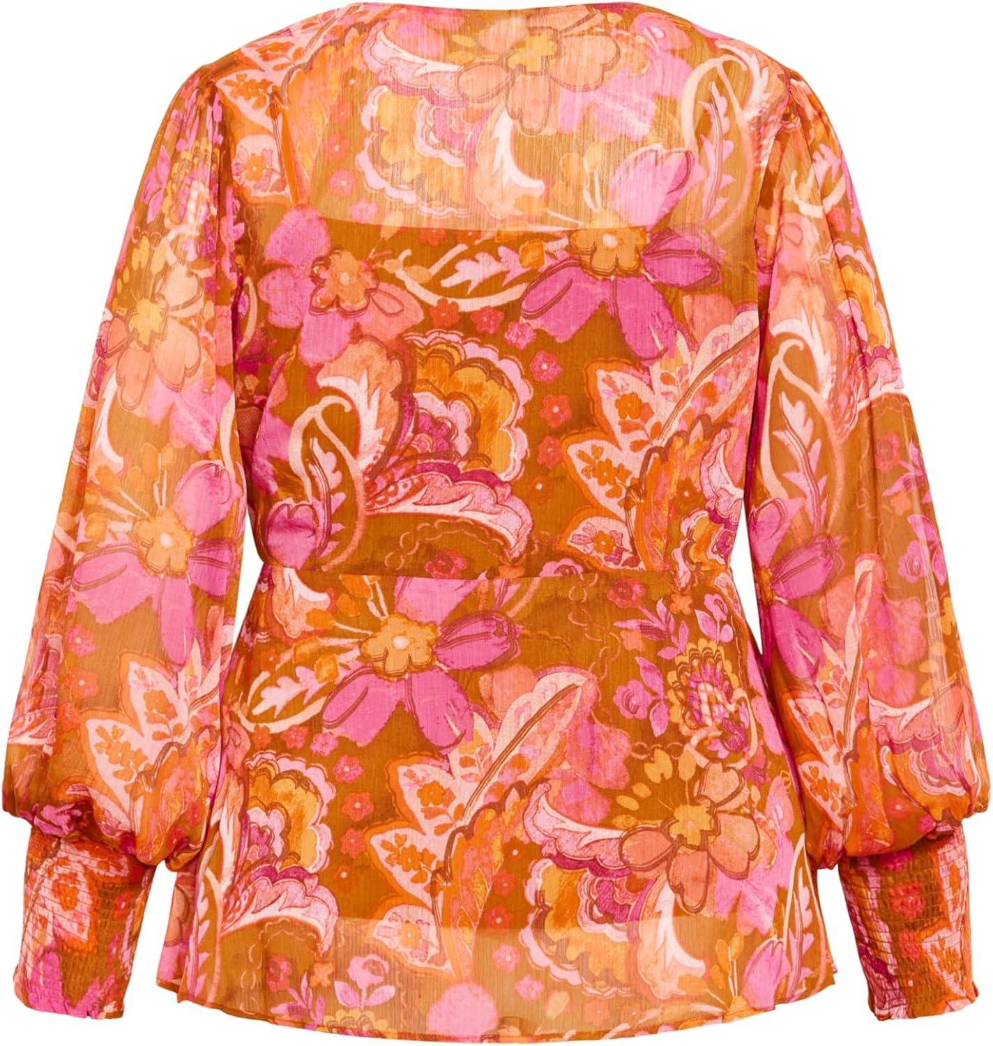image:imageCity Chic Womens Plus Size Top Alexis PRTFreehand Blooms
