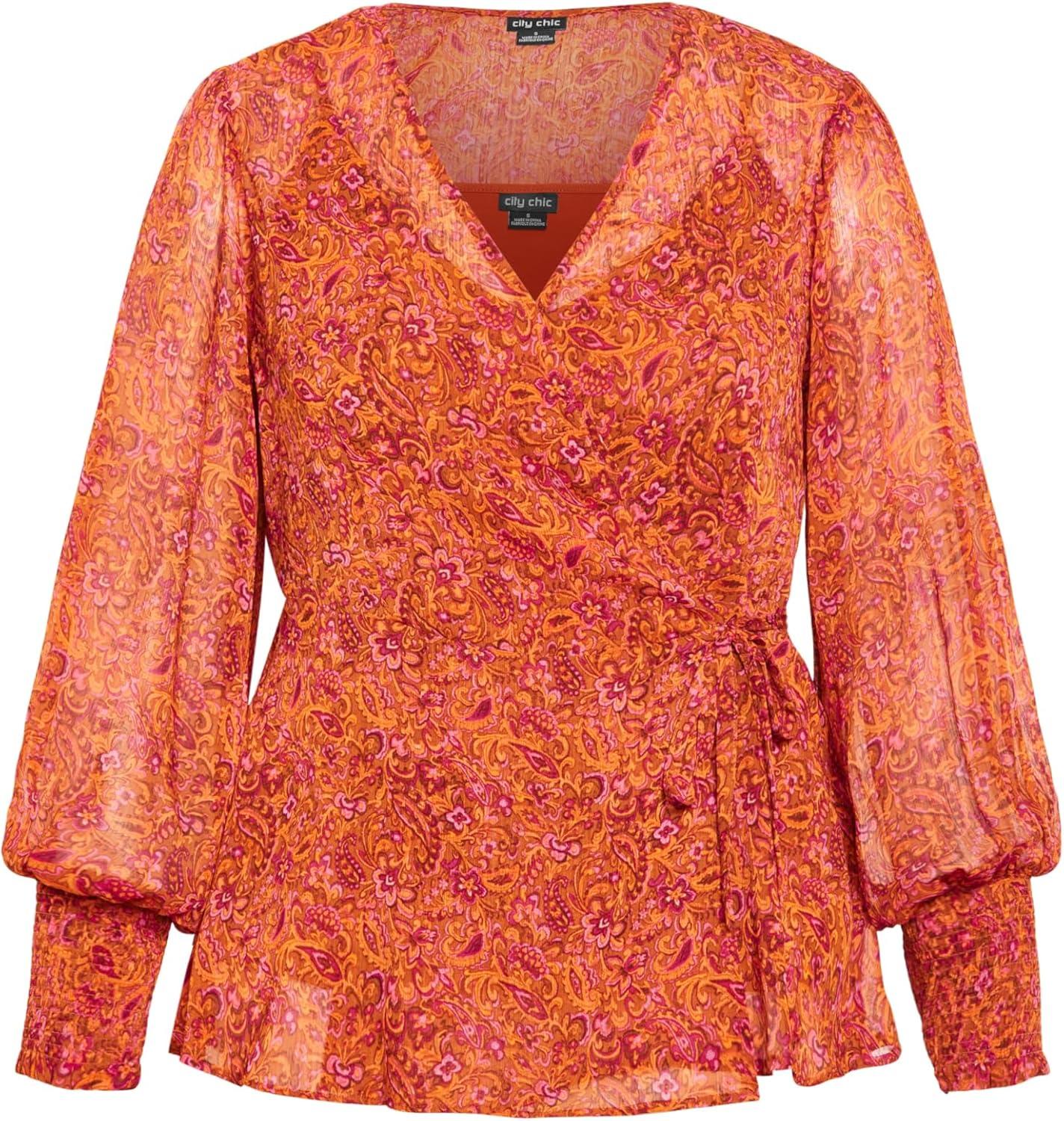 image:imageCity Chic Womens Plus Size Top Alexis PRTRetro Paisley
