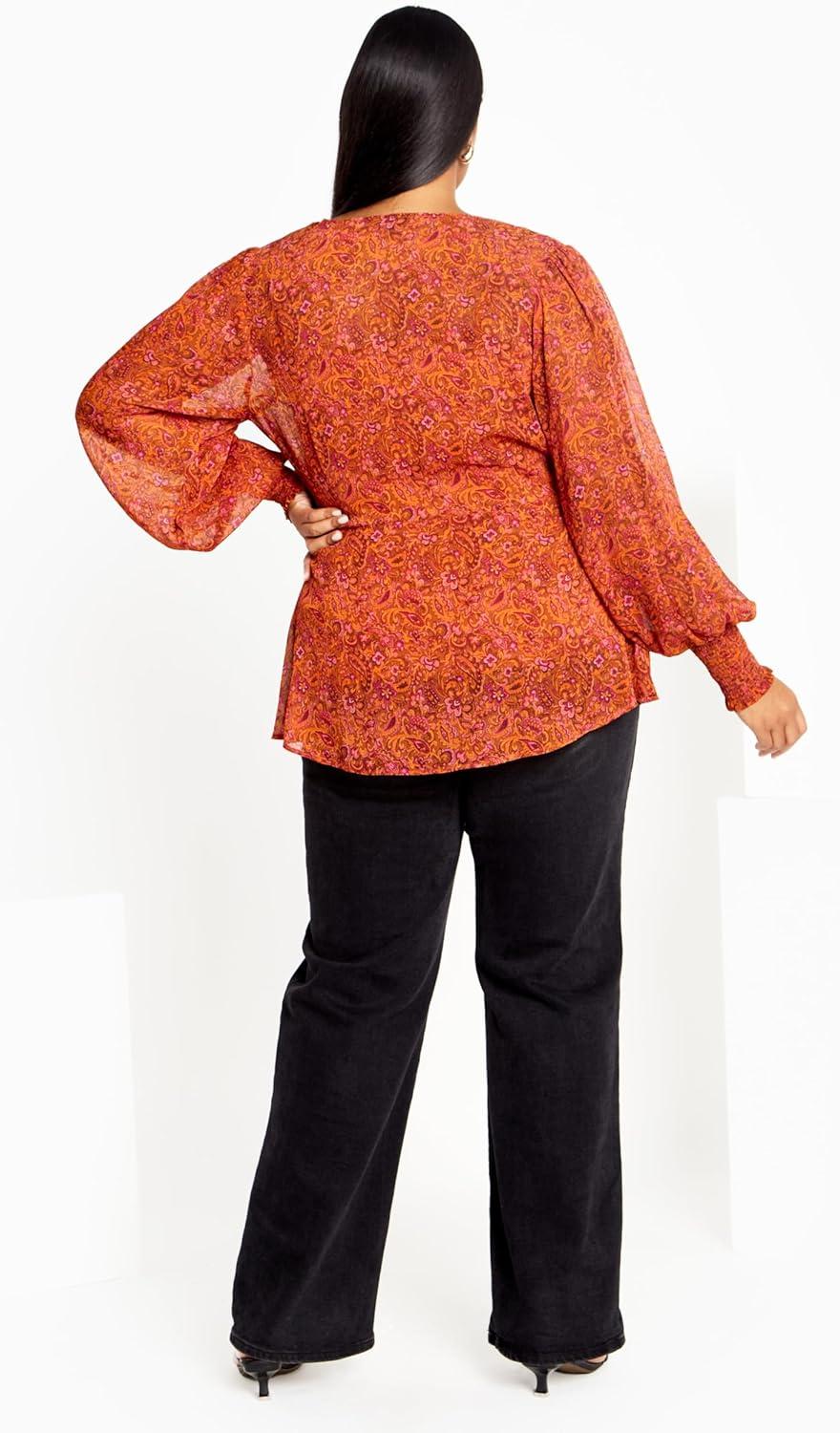 image:imageCity Chic Womens Plus Size Top Alexis PRTRetro Paisley