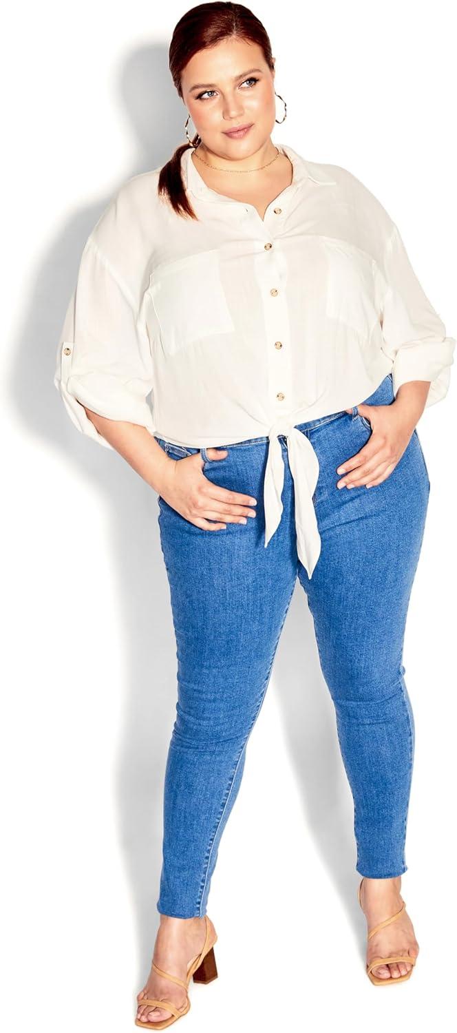 image:imageCity Chic Womens Plus Size Tropical Tie TopCloud Dancer