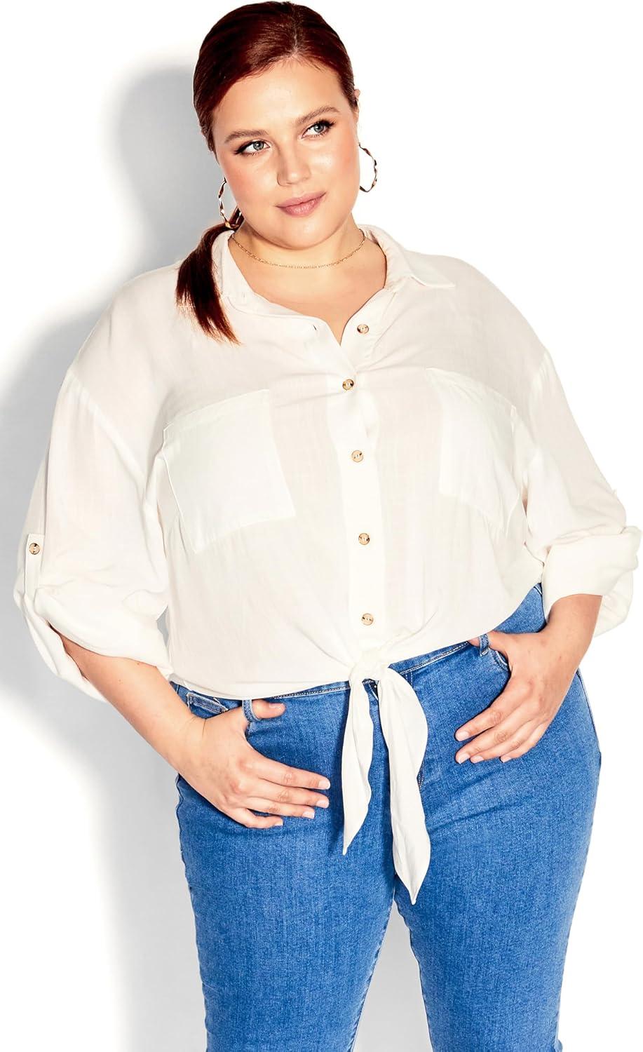 image:imageCity Chic Womens Plus Size Tropical Tie TopCloud Dancer