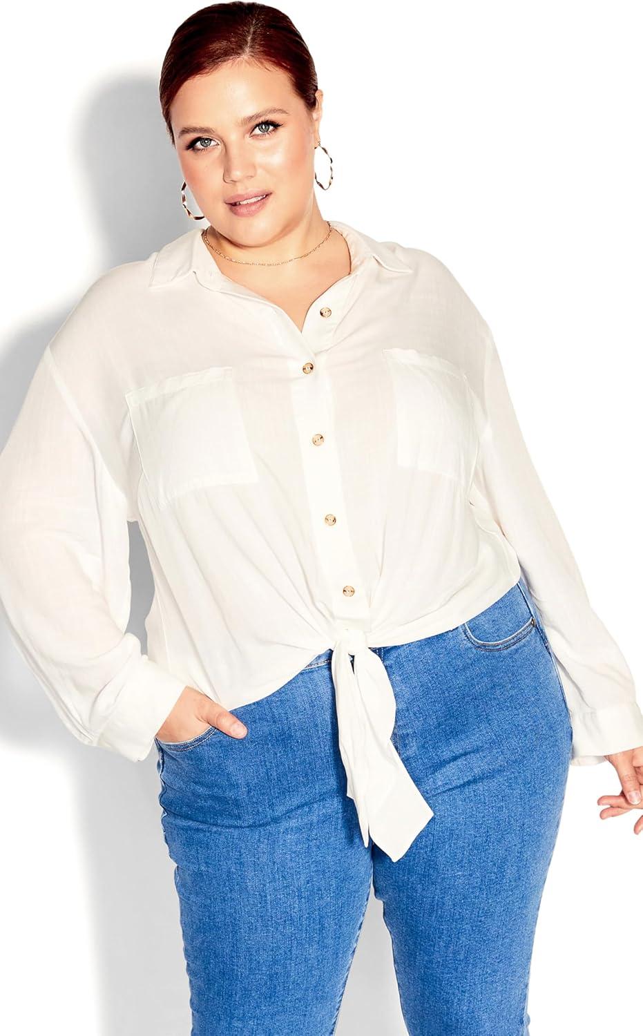 image:imageCity Chic Womens Plus Size Tropical Tie TopCloud Dancer