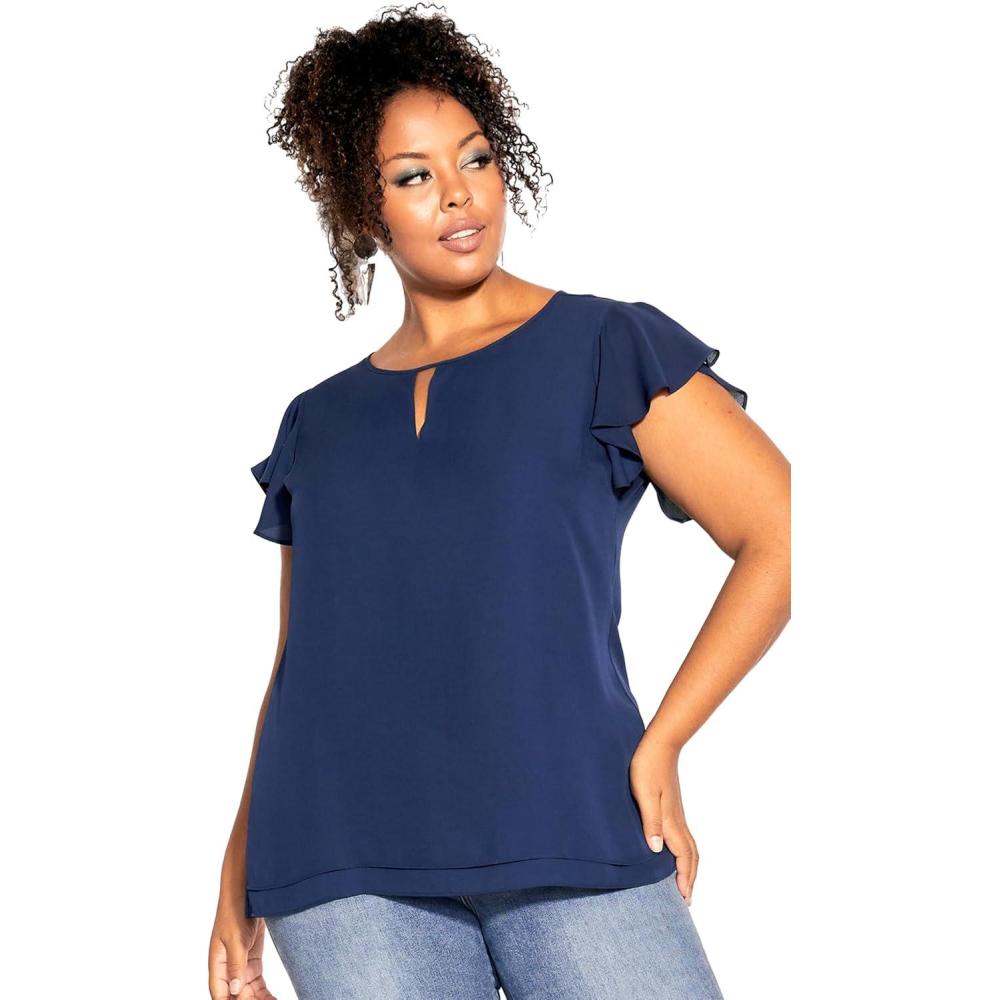image:imageCity Chic Sweet Waterfall TopNavy