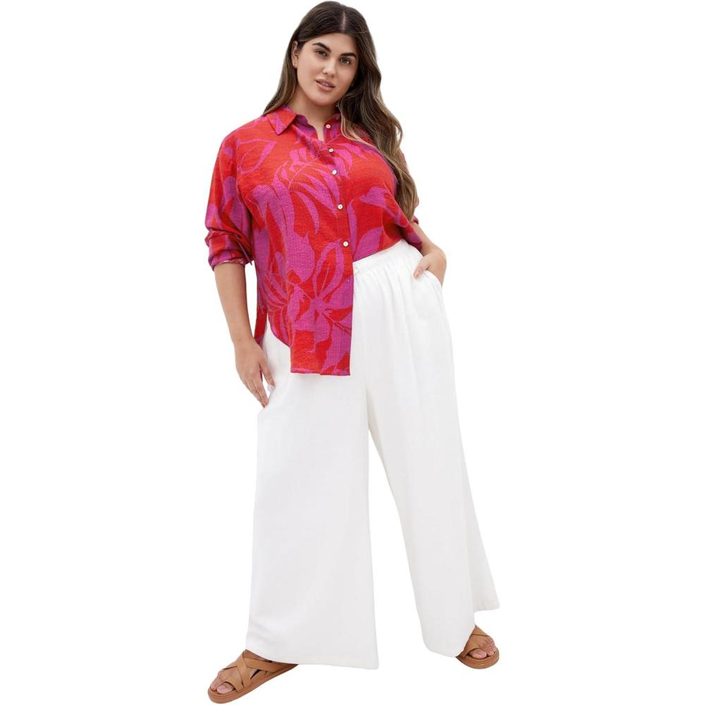 image:imageCity Chic Womens Plus Size Shirt Bella PrintPink Tropicana