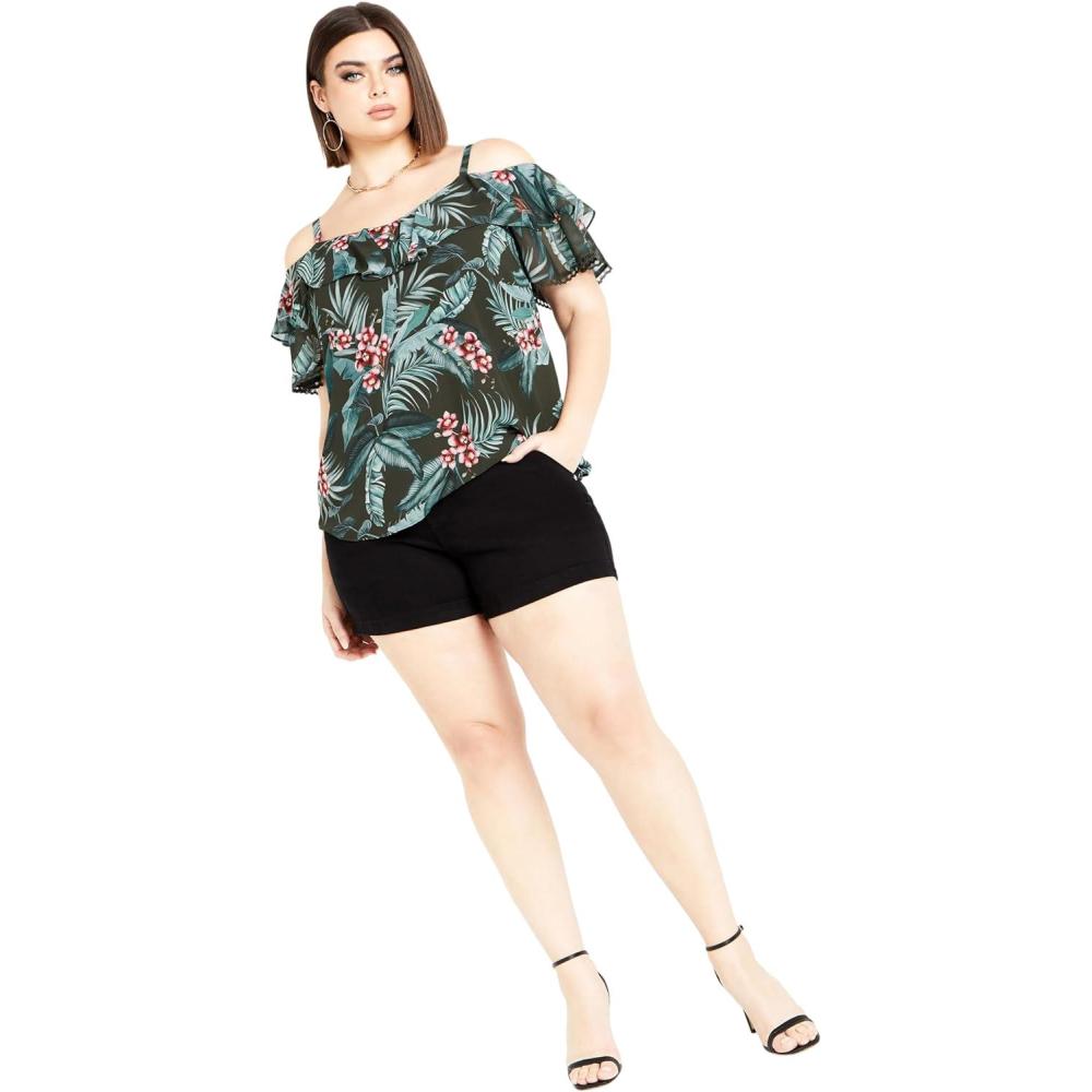 image:imageCity Chic Womens Plus Size Top  Phoebe PrintJungle Maya Orchid