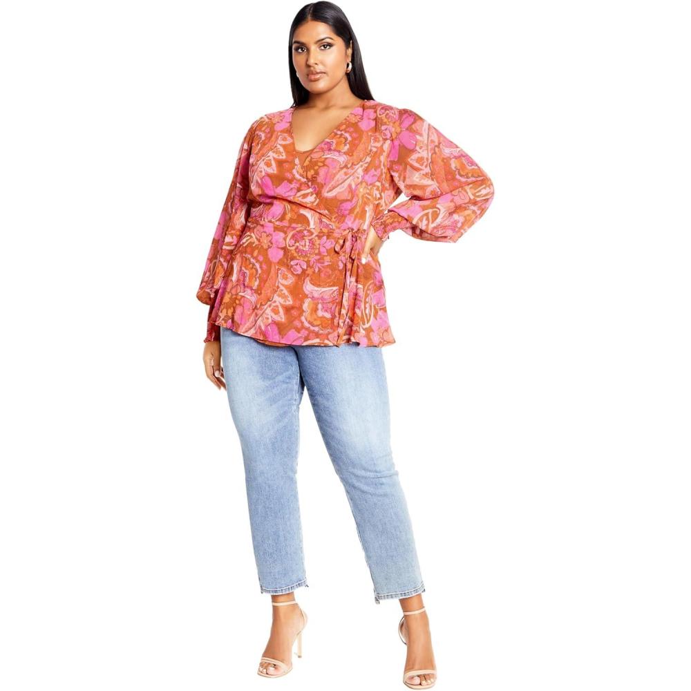 image:imageCity Chic Womens Plus Size Top Alexis PRTFreehand Blooms