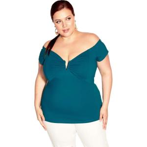 CITY CHIC Plus Size Top, Island Off Shoulder Top