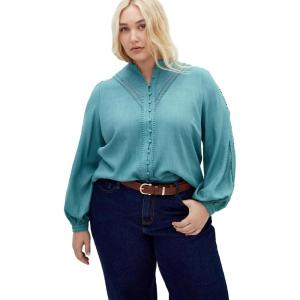 City Chic Plus Size Shirt, Mysteria Shirt(French Blue)