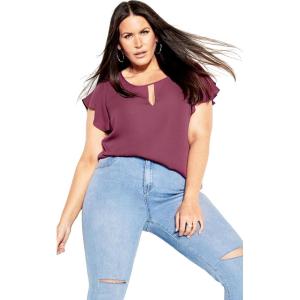 City Chic Sweet Waterfall Top(Roseberry)