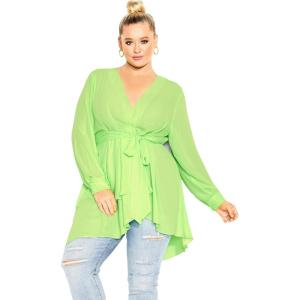 City Chic Women’s Apparel Womens City Chic Plus Size Top Shibara(Citrus)