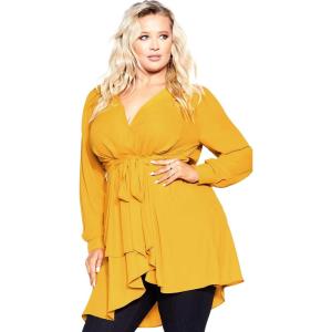 City Chic Women’s Apparel Womens City Chic Plus Size Top Shibara(Honey)