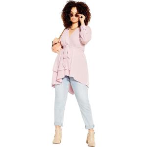 City Chic Women’s Apparel Womens City Chic Plus Size Top Shibara(Ice Pink)