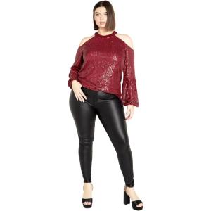 City Chic Women’s Eliza Top(Berry)