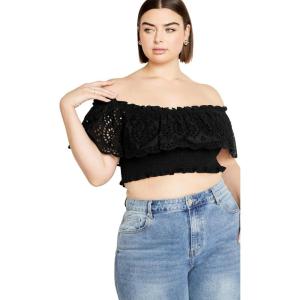 City Chic Women’s Plus Size Jayde Top(Black)