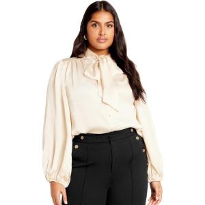 City Chic Women’s Plus Size Shirt – Aria(Champagne)