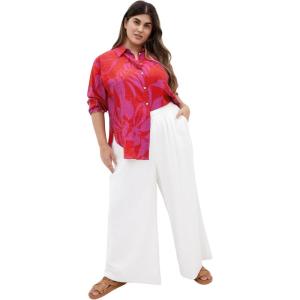 City Chic Women’s Plus Size Shirt – Bella Print(Pink Tropicana)