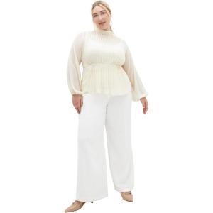 City Chic Women’s Plus Size Shirt – Cross Lane(Cream)