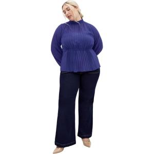 City Chic Women’s Plus Size Shirt – Cross Lane(Ink)