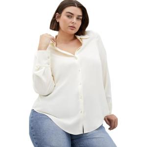 City Chic Women’s Plus Size Shirt – Manor Road(Pearl)