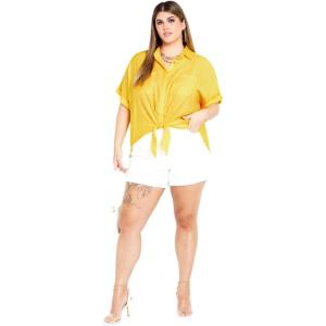City Chic Women’s Plus Size Shirt – Relaxed Summer(Dandelion)