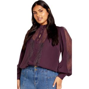 City Chic Women’s Plus Size Top – Georgia(Dusty Mauve)