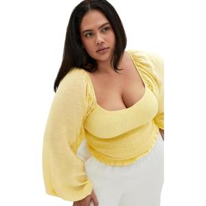 City Chic Women’s Plus Size Top – Rowy(Buttercup)