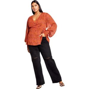 City Chic Women’s Plus Size Top Alexis PRT(Retro Paisley)