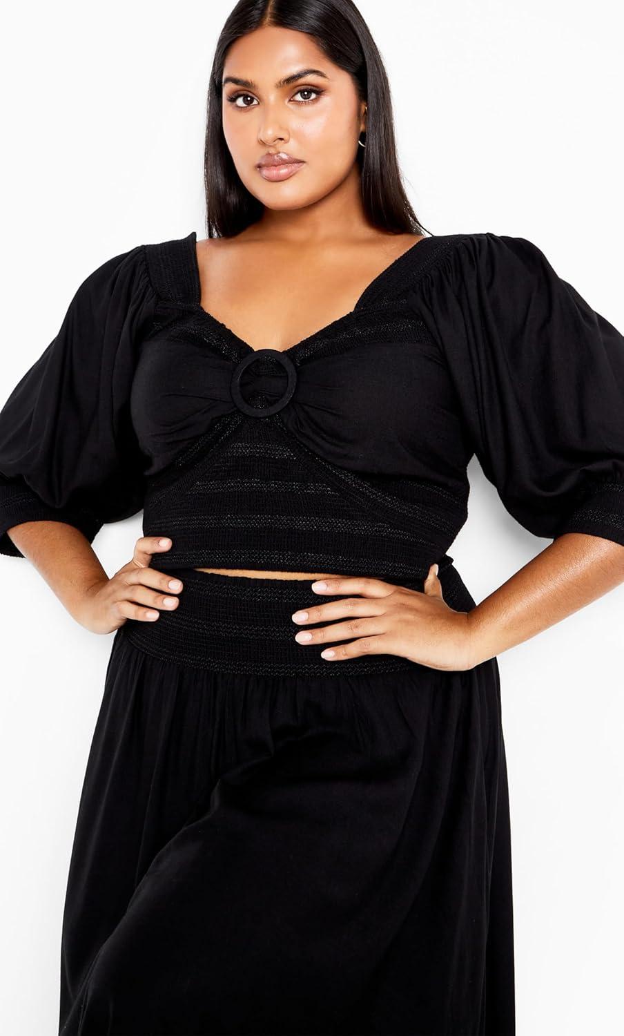 image:imageCity Chic Womens Plus Size Flora Plain Top