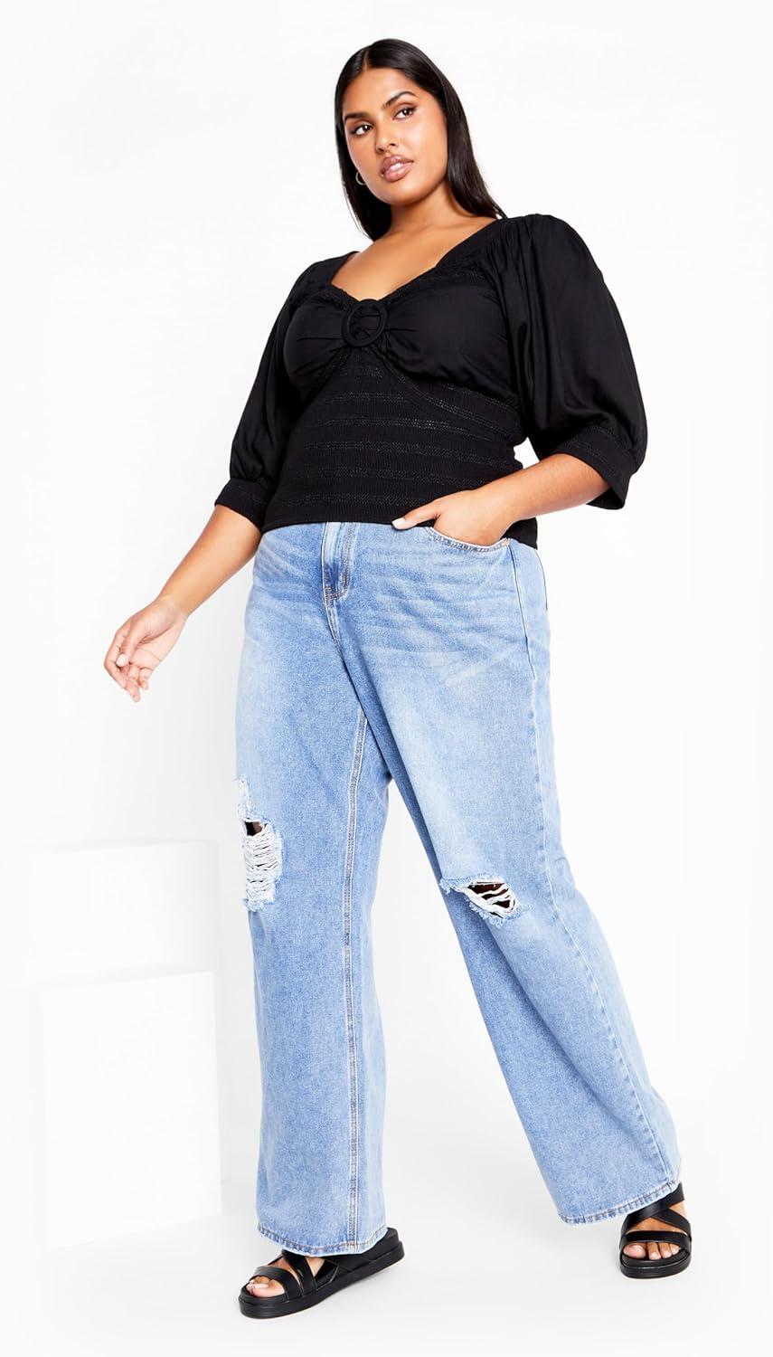 image:imageCity Chic Womens Plus Size Flora Plain Top