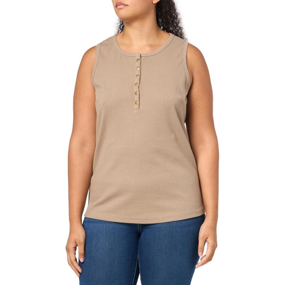 image:imageCity Chic Womens Apparel Womens City Chic Plus Size Tank NalaniTaupe