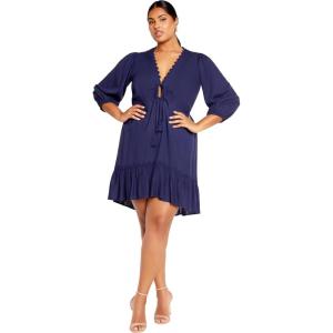 City Chic Women’s Plus Size Cabana Mini Dress(Navy)