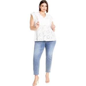 City Chic Women’s Plus Size Casey Top(White)