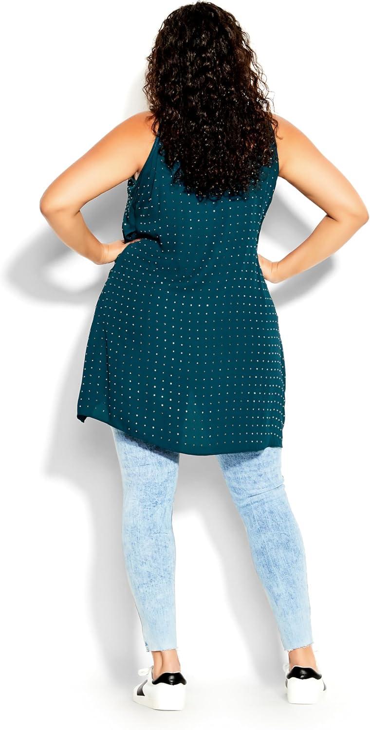 image:imageCity Chic Womens Plus Size Cami Hi Lo ShineEmerald
