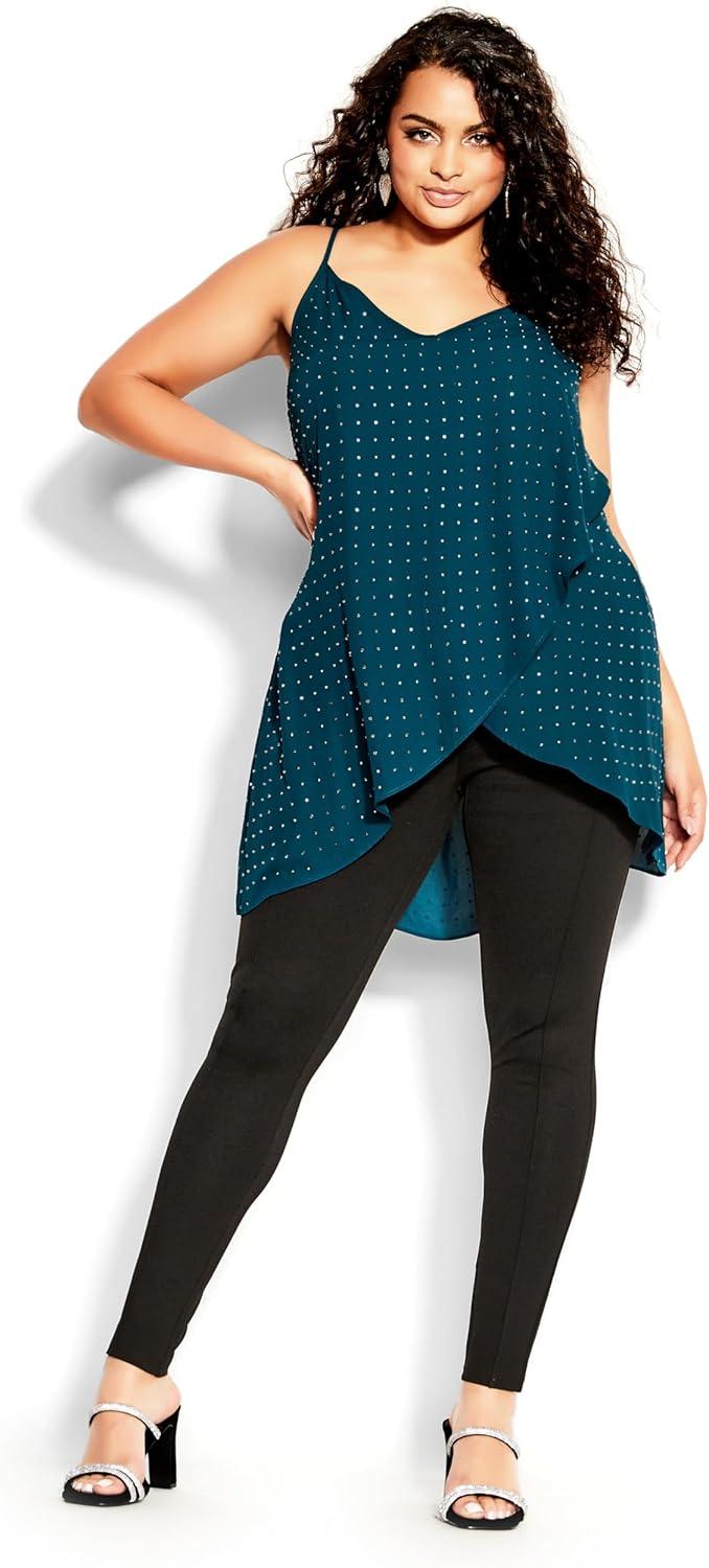 image:imageCity Chic Womens Plus Size Cami Hi Lo ShineEmerald