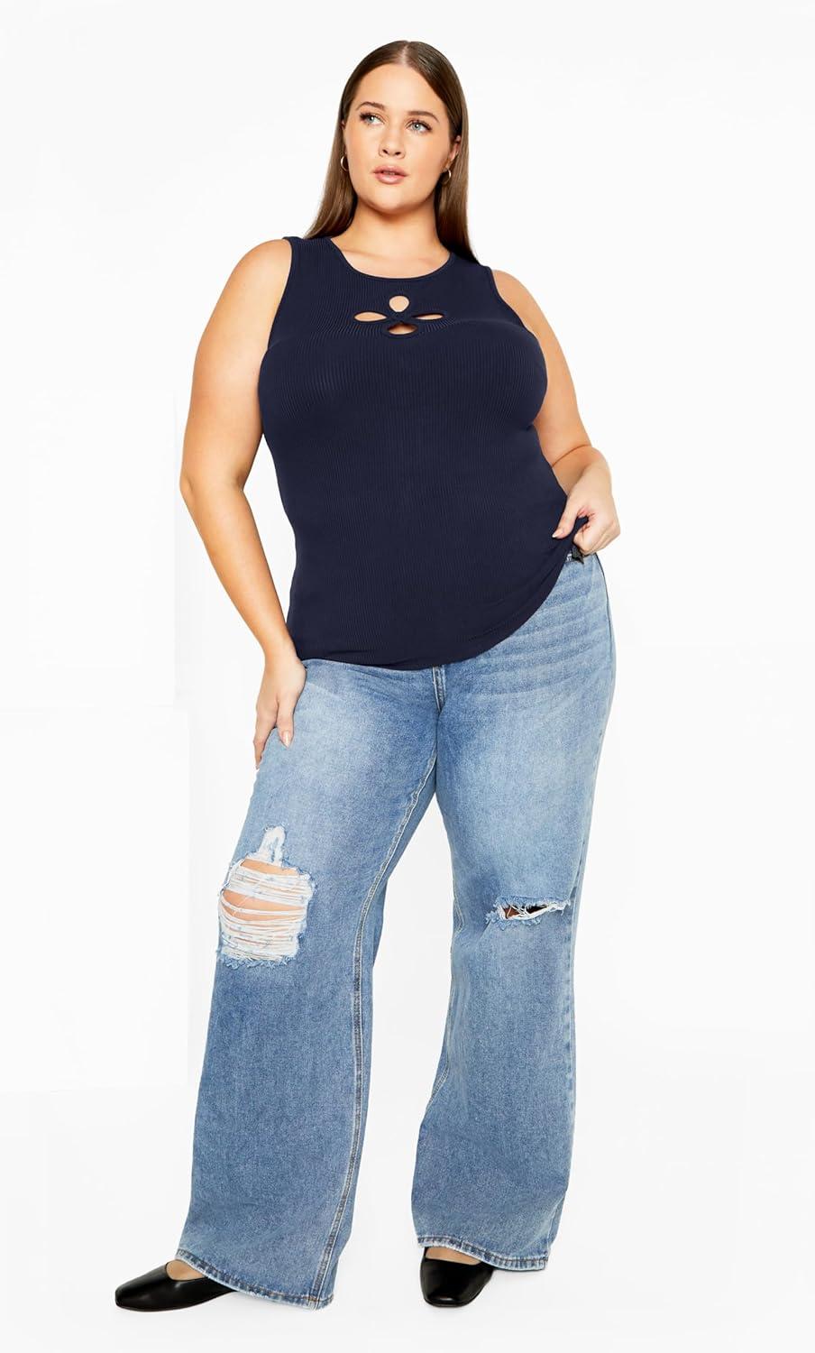 image:imageCity Chic Womens Plus Size Daisy TankNavy