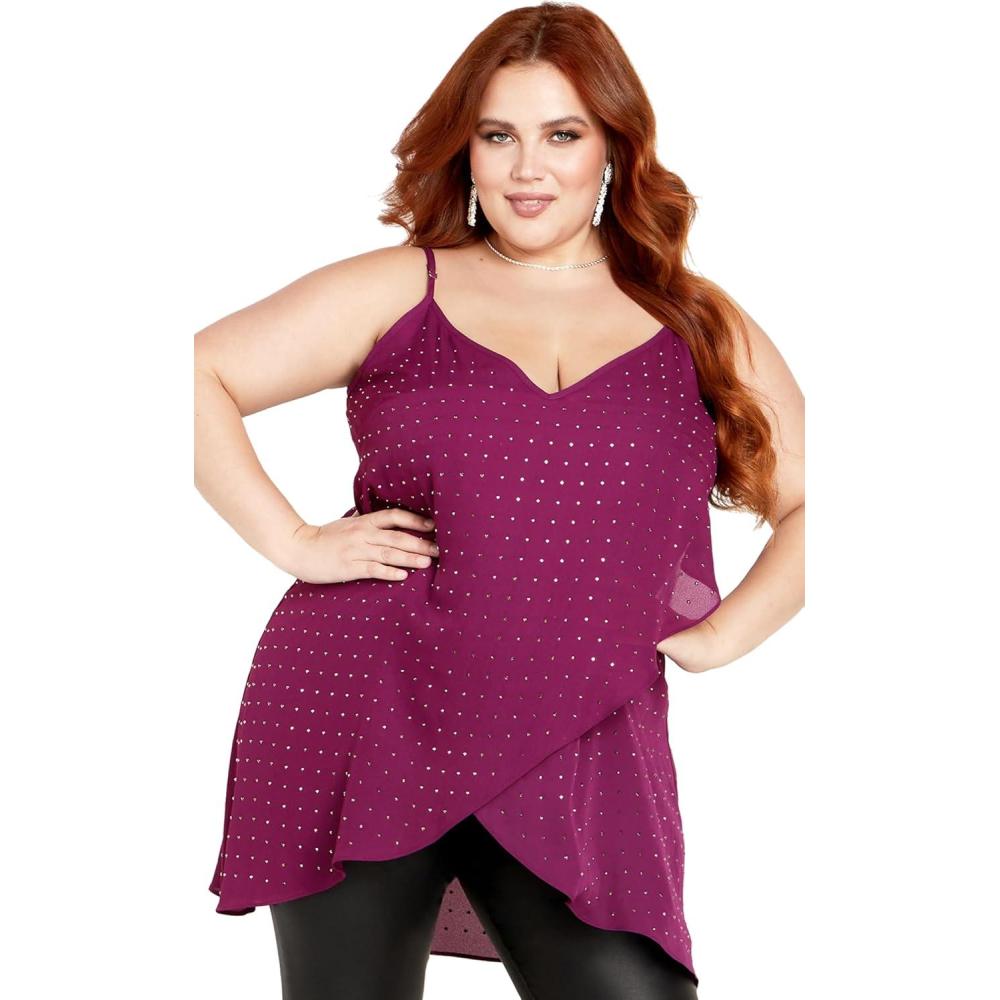 image:imageCity Chic Womens Plus Size Cami  Hi Lo ShineMulberry