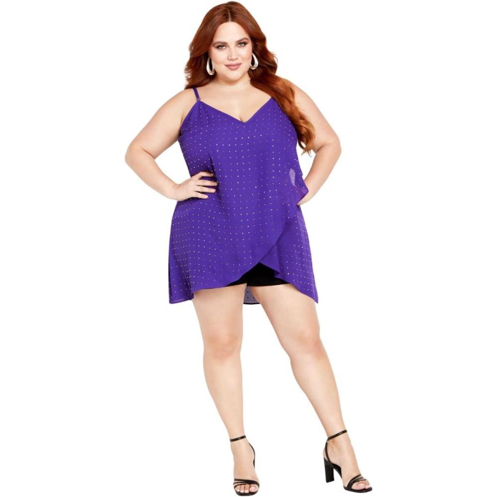 image:imageCity Chic Womens Plus Size Cami  Hi Lo ShineRoyal Purple