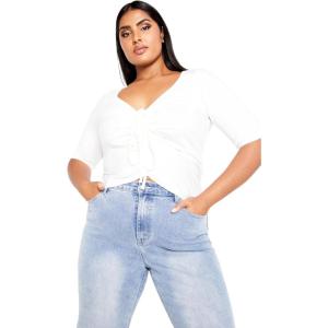 City Chic Plus Size Top, Marianna Top(White)