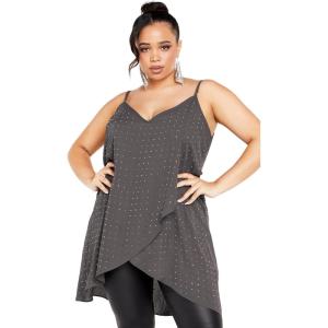 City Chic Women’s Plus Size Cami – Hi Lo Shine(Night Sky)