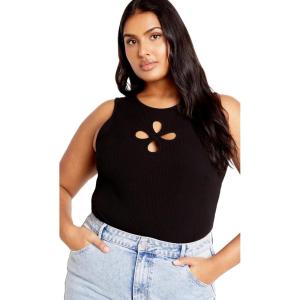 City Chic Women’s Plus Size Daisy Tank(Black)