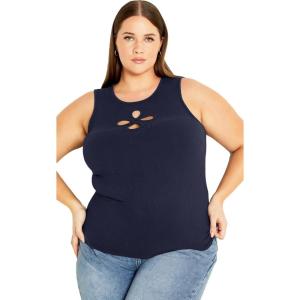 City Chic Women’s Plus Size Daisy Tank(Navy)